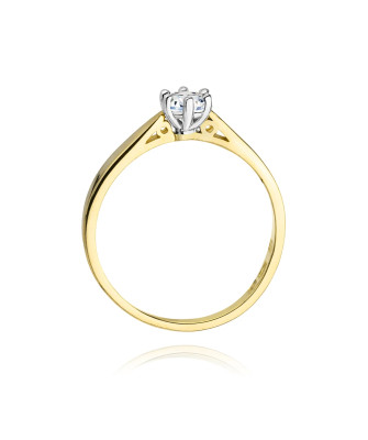 Złoty Pierścionek 14k z diamentem brylant 0,25ct