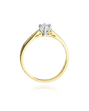 Złoty Pierścionek 14k z diamentem brylant 0,25ct
