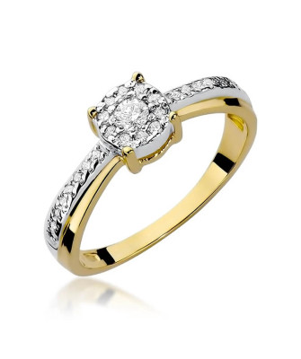 Złoty Pierścionek 14k z diamentem brylant 0,25ct
