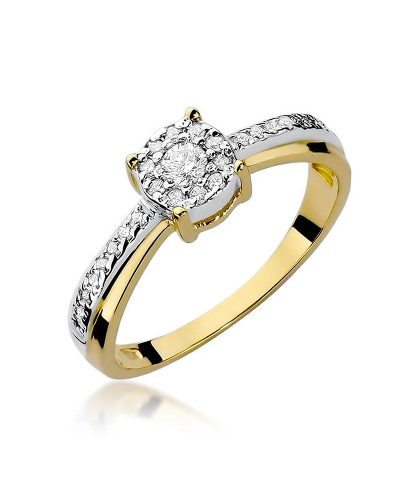 Złoty Pierścionek 14k z diamentem brylant 0,25ct