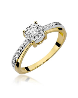 Złoty Pierścionek 14k z diamentem brylant 0,25ct