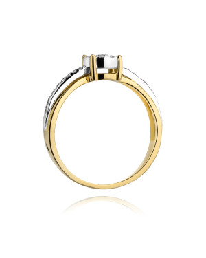 Złoty Pierścionek 14k z diamentem brylant 0,25ct