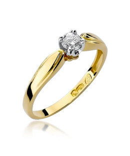 14k Gold Ring with 0.24ct Brilliant Diamond