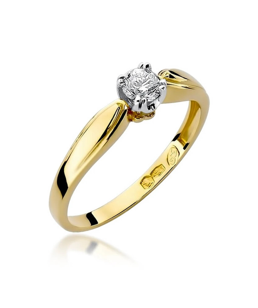 Złoty Pierścionek 14k z diamentem brylant 0,24ct