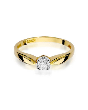 Złoty Pierścionek 14k z diamentem brylant 0,24ct