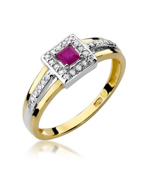 14k Gold Ring with Diamond Ruby 0.20ct