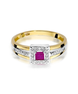 14k Gold Ring with Diamond Ruby 0.20ct