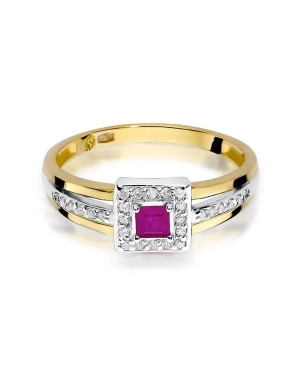 14k Gold Ring with Diamond Ruby 0.20ct