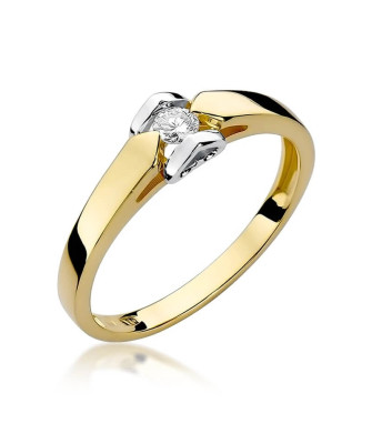 14k Gold Ring with 0.09ct Brilliant Diamond