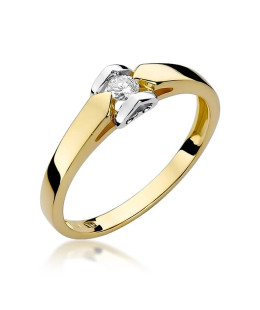 14k Gold Ring with 0.09ct Brilliant Diamond