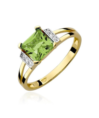 14k Gold Ring with 1.10ct Peridot Diamond