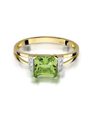 Złoty Pierścionek 14k z diamentem oliwin 1,10ct