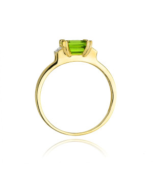 14k Gold Ring with 1.10ct Peridot Diamond