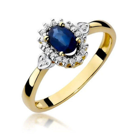 Gold ring with diamond EY-312 sapphire | GoldJewellery