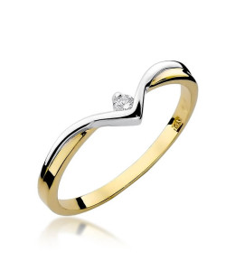 14k Gold Ring with 0.04ct Brilliant Diamond