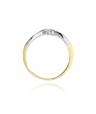 Złoty Pierścionek 14k z diamentem brylant 0,04ct
