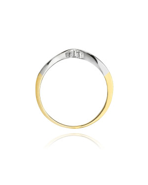 Złoty Pierścionek 14k z diamentem brylant 0,04ct