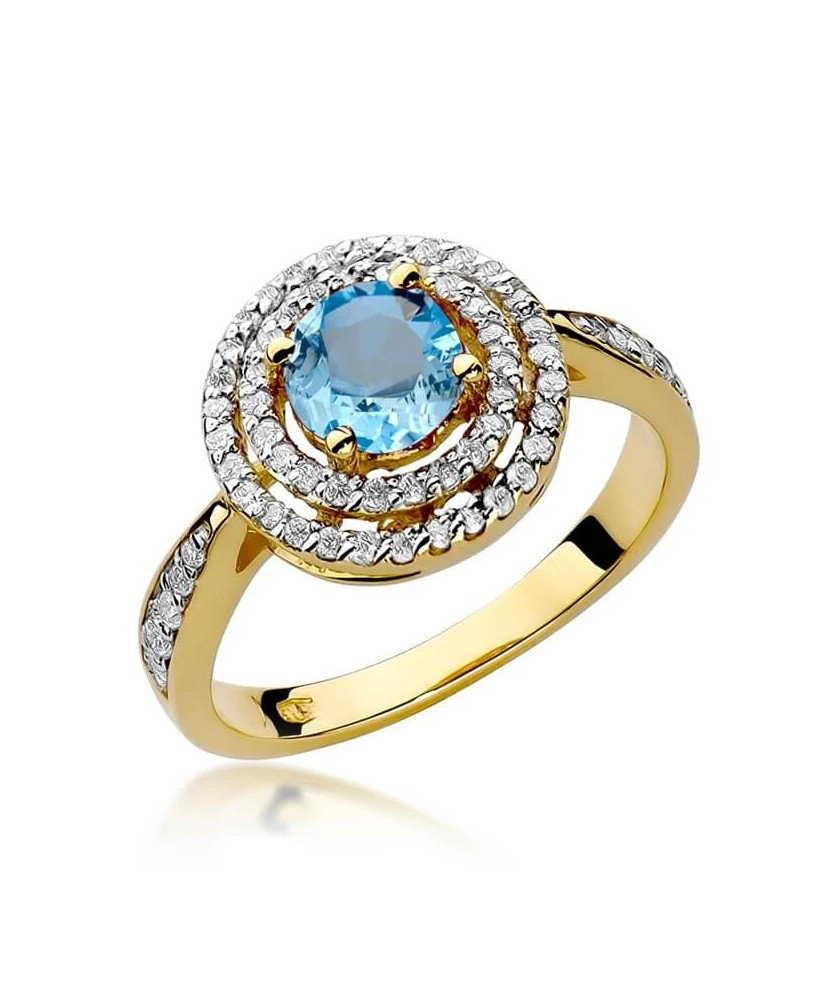 Złoty Pierścionek 14k z diamentem topaz 0,80ct