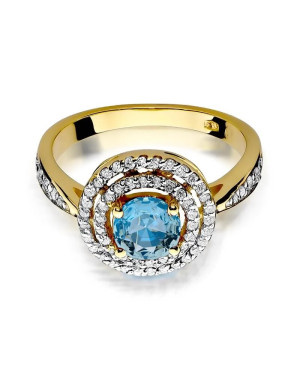Złoty Pierścionek 14k z diamentem topaz 0,80ct