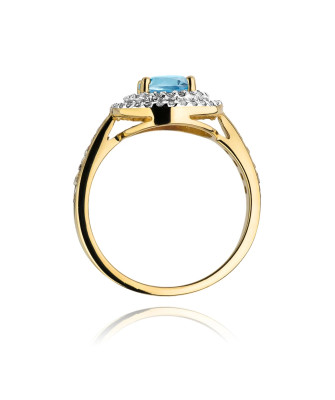 Złoty Pierścionek 14k z diamentem topaz 0,80ct