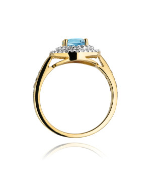 Złoty Pierścionek 14k z diamentem topaz 0,80ct