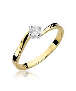 14k Gold Ring with 0.20ct Brilliant Diamond