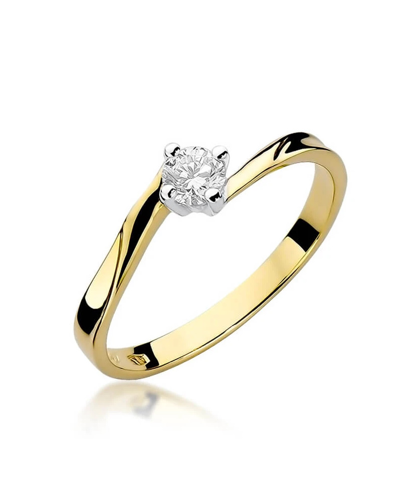 14k Gold Ring with 0.20ct Brilliant Diamond