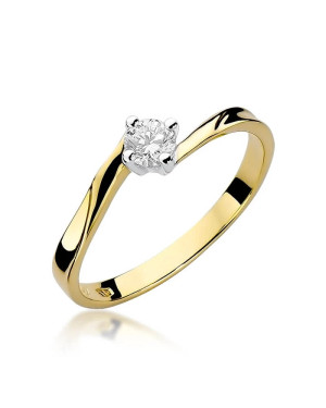 14k Gold Ring with 0.20ct Brilliant Diamond