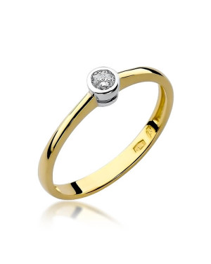 14k Gold Ring with 0.10ct Brilliant Diamond