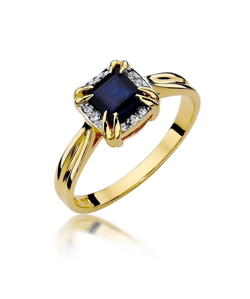 14k Gold Ring with Diamond Sapphire 0.70ct