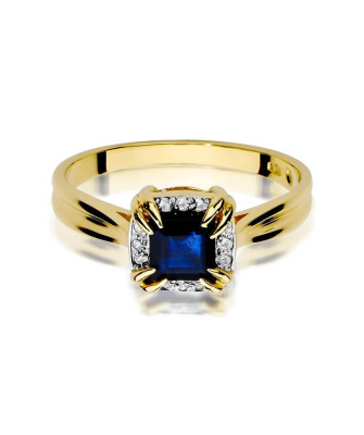 14k Gold Ring with Diamond Sapphire 0.70ct