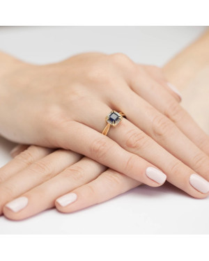 Złoty Pierścionek 14k z diamentem szafir 0,70ct