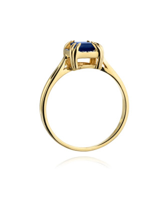 14k Gold Ring with Diamond Sapphire 0.70ct