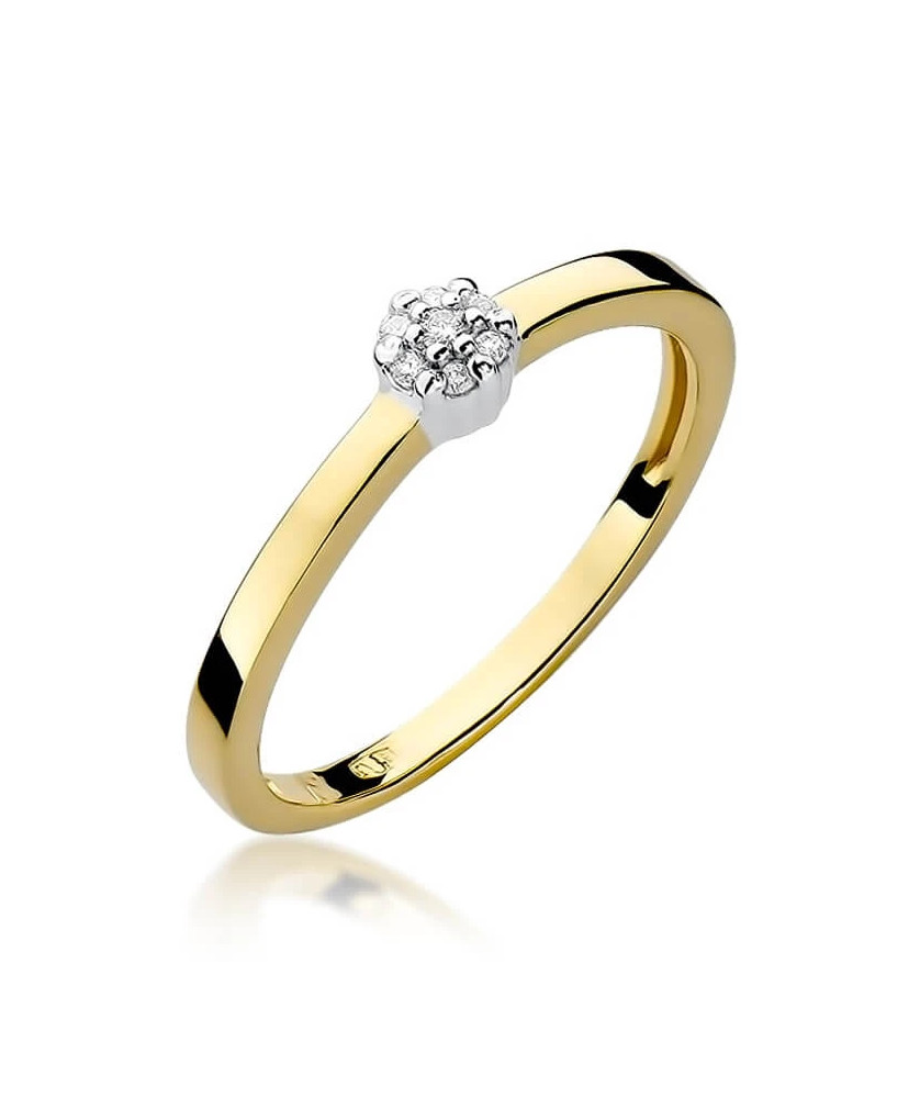 14k Gold Ring with Brilliant White Diamond 0.04ct