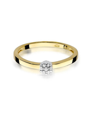 14k Gold Ring with Brilliant White Diamond 0.04ct
