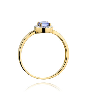 14k Gold Ring with Tanzanite Diamond 0.40ct