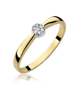 14k Gold Ring with 0.04ct Brilliant Diamond