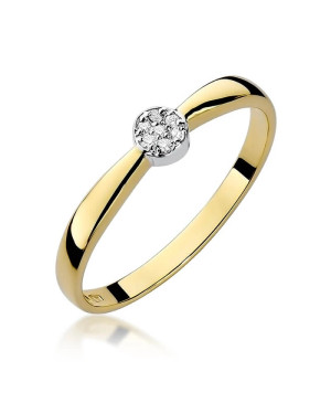 Złoty Pierścionek 14k z diamentem brylant 0,04ct