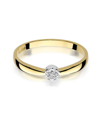 14k Gold Ring with 0.04ct Brilliant Diamond