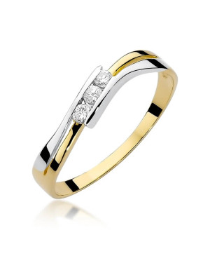 Złoty Pierścionek 14k z diamentem brylant 0,12ct