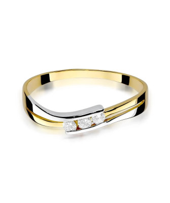 Złoty Pierścionek 14k z diamentem brylant 0,12ct