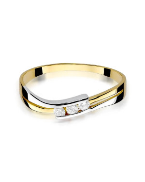 Złoty Pierścionek 14k z diamentem brylant 0,12ct