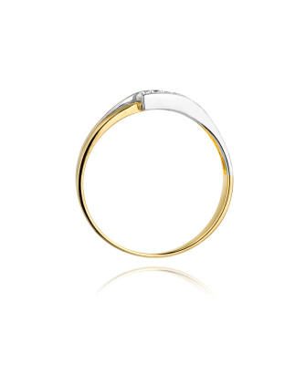 Złoty Pierścionek 14k z diamentem brylant 0,12ct