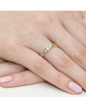 Złoty Pierścionek 14k z diamentem brylant 0,12ct