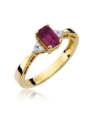Złoty Pierścionek 14k z diamentem rubin 0,80ct