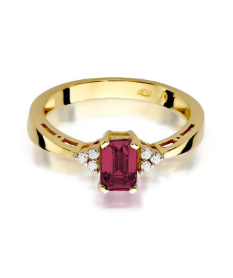 Złoty Pierścionek 14k z diamentem rubin 0,80ct
