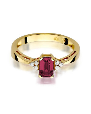 Złoty Pierścionek 14k z diamentem rubin 0,80ct