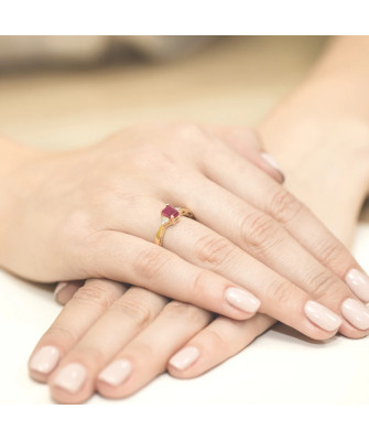 Złoty Pierścionek 14k z diamentem rubin 0,80ct