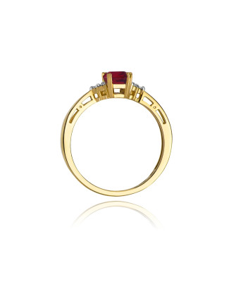 14k Gold Ring with 0.80ct Diamond Ruby