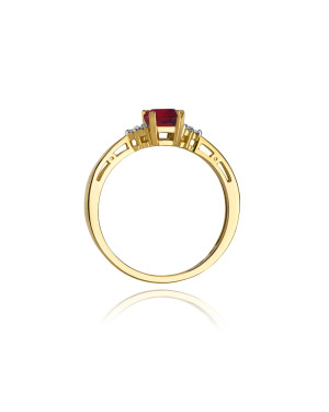 Złoty Pierścionek 14k z diamentem rubin 0,80ct